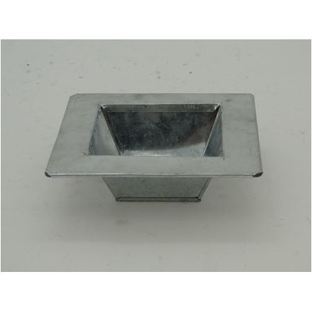 ZINC-COUPE+REBORD naturel 10X10 ext 16X16 CM à la pièce