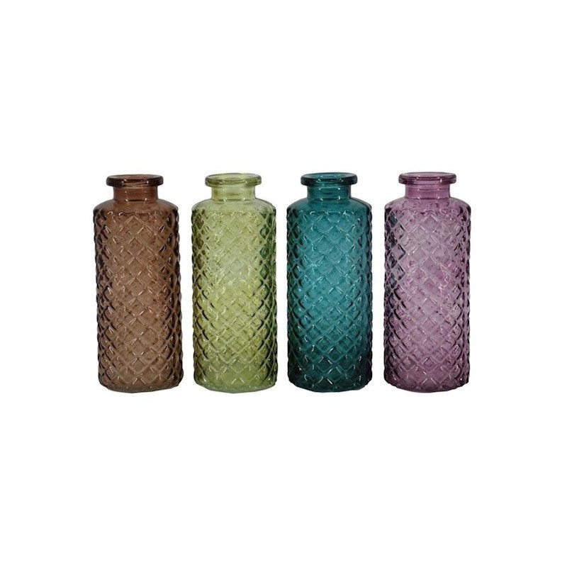 VERRE BOUTEILLE GAUFREE H13CM les 4P