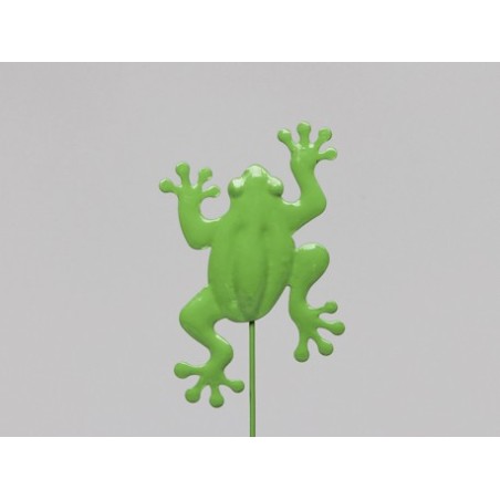 GRENOUILLE METAL VERTE 10CM PIQUE /16