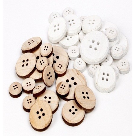 OASIS BOUTON EN BOIS naturel /30P