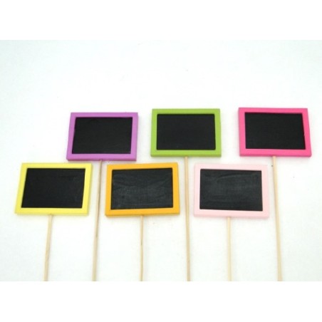 PIQUE ARDOISE BORD COULEUR 7.5X5.5 H30CM les 12P