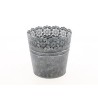 ZINC-C.POT BORD DENTELLE BLANCHI diam13 H12.5CM/1P