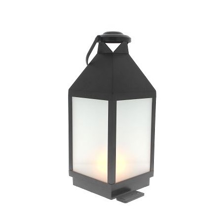 LANTERNE NOIR + LED H48CM /1P