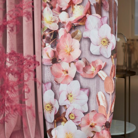 RIDEAU VELOURS "FLEURS" 68CM H250CM /1P