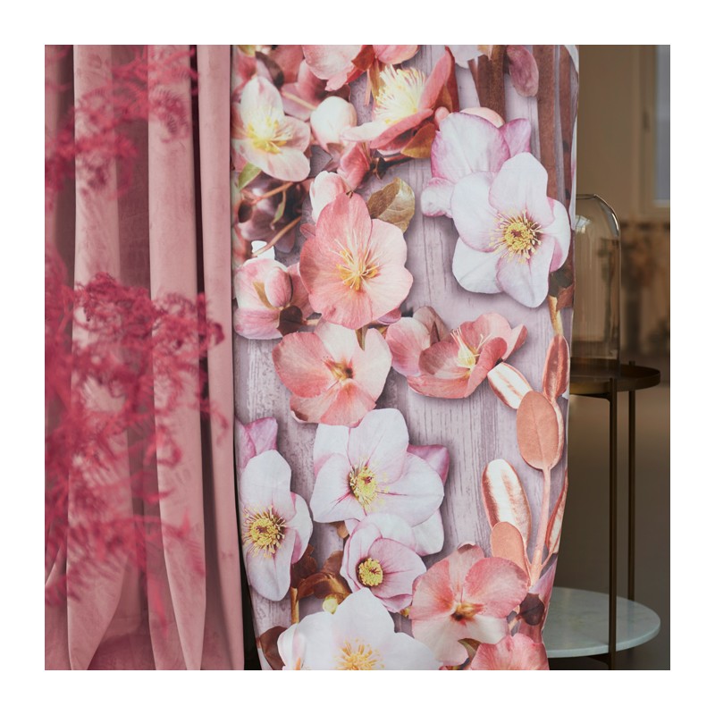 RIDEAU VELOURS "FLEURS" 68CM H250CM /1P