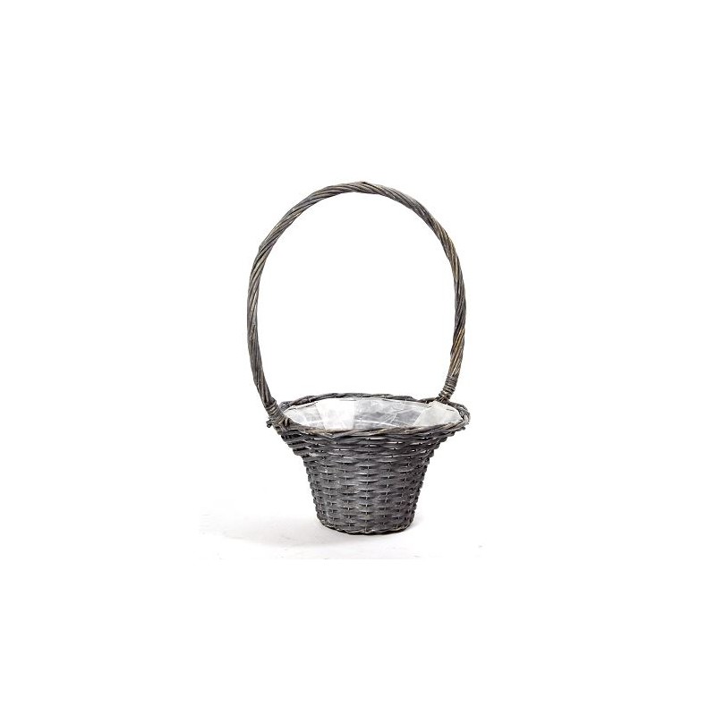 CORBEILLE OSIER GRIS CHAPEAU 032CM à la pièce