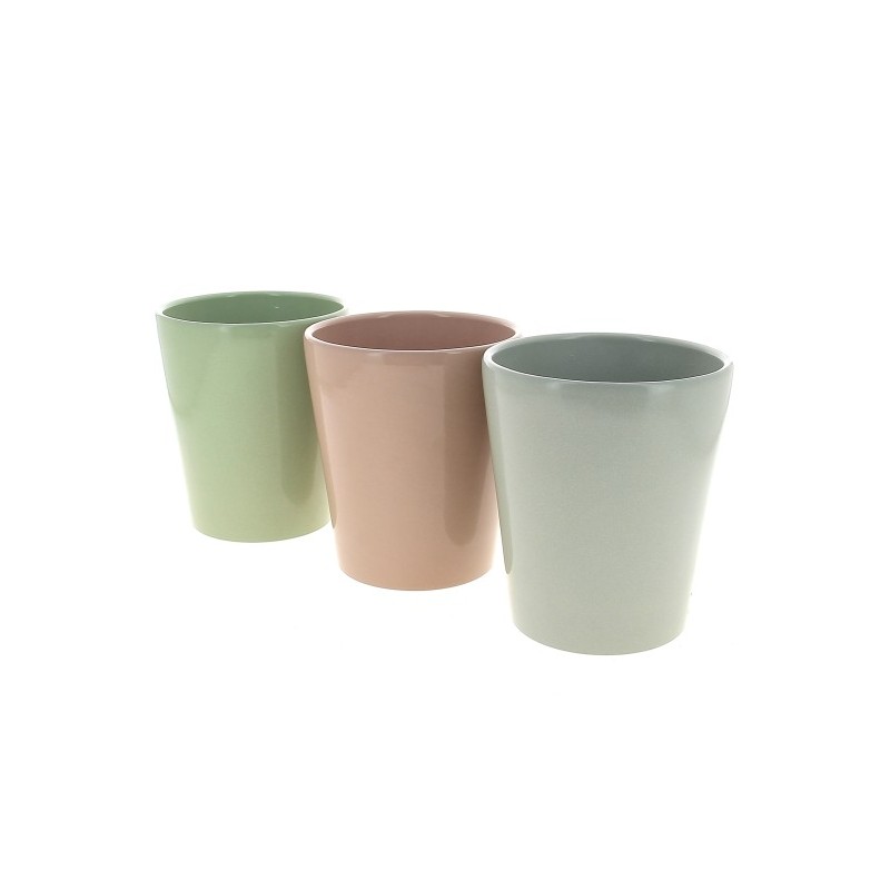 C.POT 3 couleurs 013.5 H15.5CM les 9P