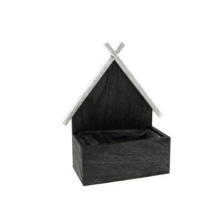 MAISON DE BOIS GRIS 16X09CM à la pièce