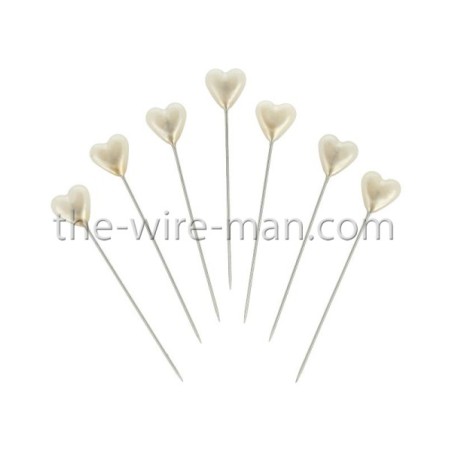 EPINGLE TETE COEUR BLANC 10MM X 55MM /40P