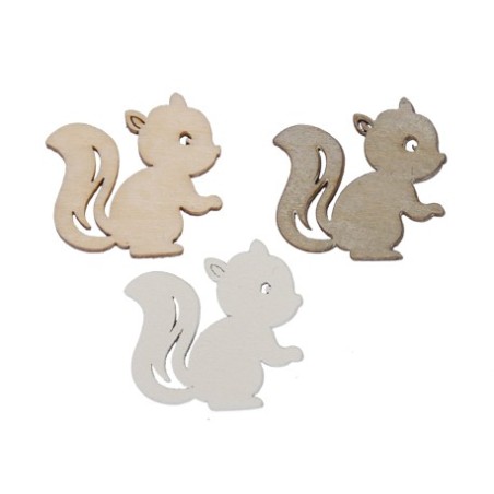 ECUREUIL BOIS 3CM les 60P