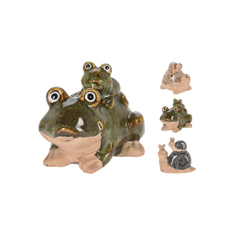 ANIMAUX DE JARDIN PORCELAINE + PETIT ASSORT/12P