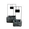 CORBEILLE GRISE SUP.FER NOIR SET 2P