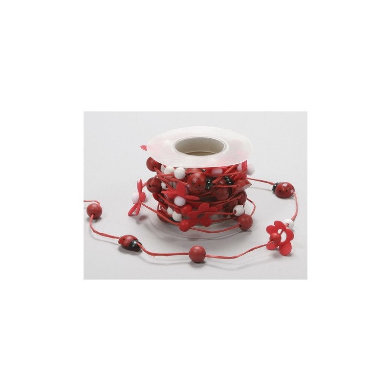 GUIRLANDE "fleurs, coccinelle,boule" 5M