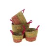 C.POT OSIER "nature"+ANSE FUSCHIA SET 4P