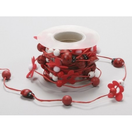 GUIRLANDE "fleurs, coccinelle,boule" 5M