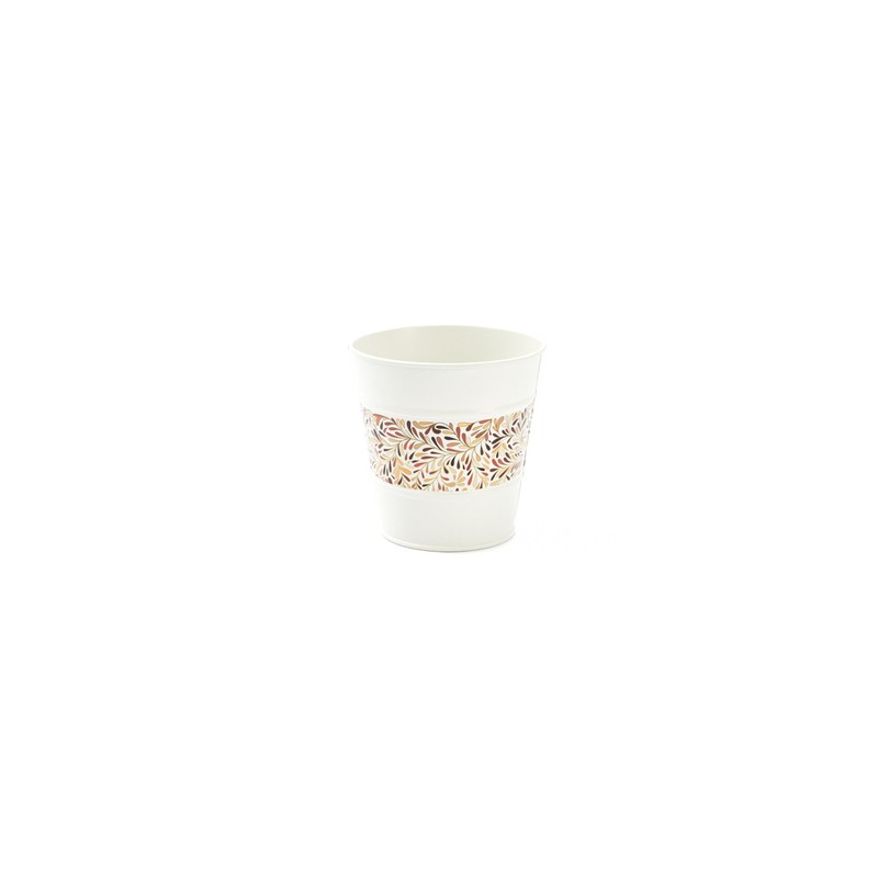 ZINC-POT BLANC BANDE FEUILLAGE 010 H10.5CM pièce