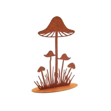 CHAMPIGNON PLAT ROUILLE SUR SOCLE 23CM pièce
