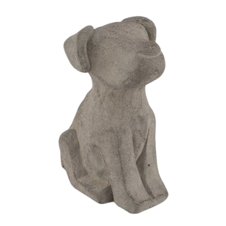 CHIEN CIMENT GRIS H21CM à la pièce