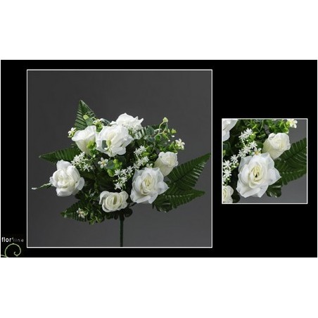 BOUQUET ROSE FLEURETTE 14 tiges H39CM les 12P
