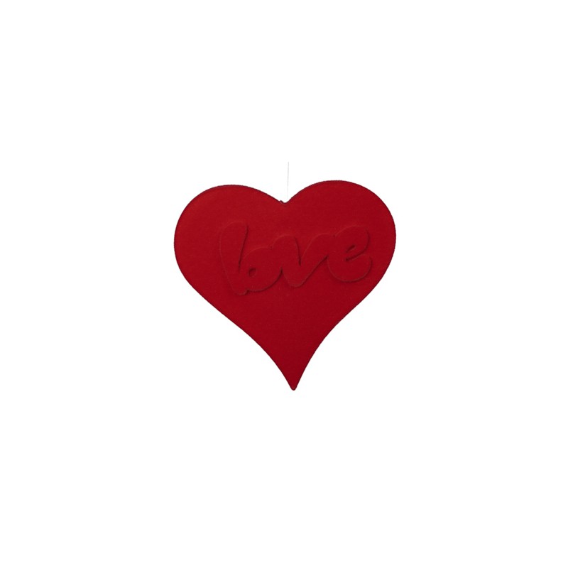 COEUR FLOQUE 40CM "LOVE" à la pièce