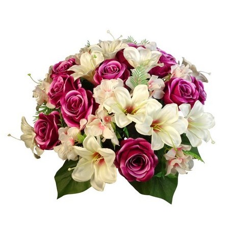 BOUQUET ROSE LILY 36 fleurs H46CM les 3P