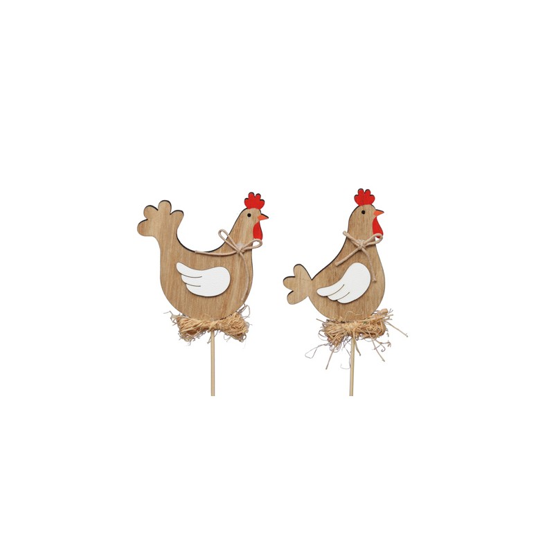 POULE BOIS AILE BLANCHE les 10P
