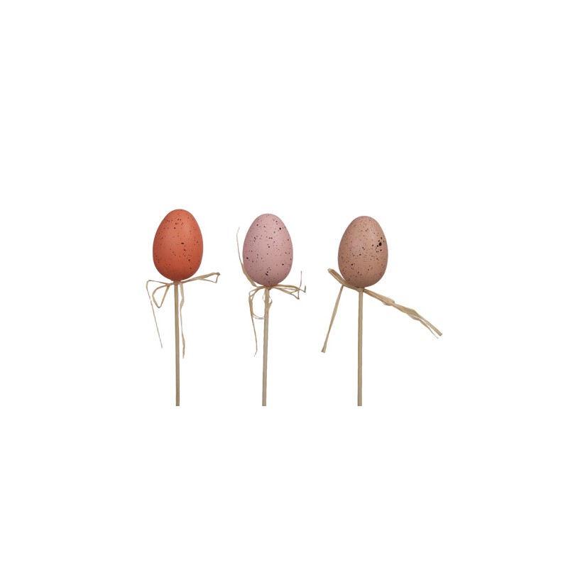 OEUF COULEUR 6CM sur pique LES 6p