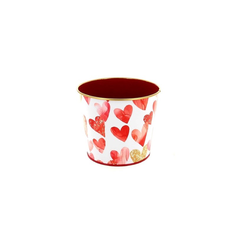ZINC-C.POT BORD OR coeur 011.5 H09.5CM