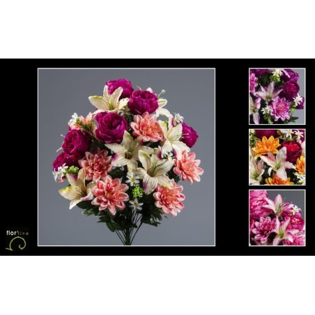 BOUQUET PIVOINE LYS 32 tiges H64CM les 4P