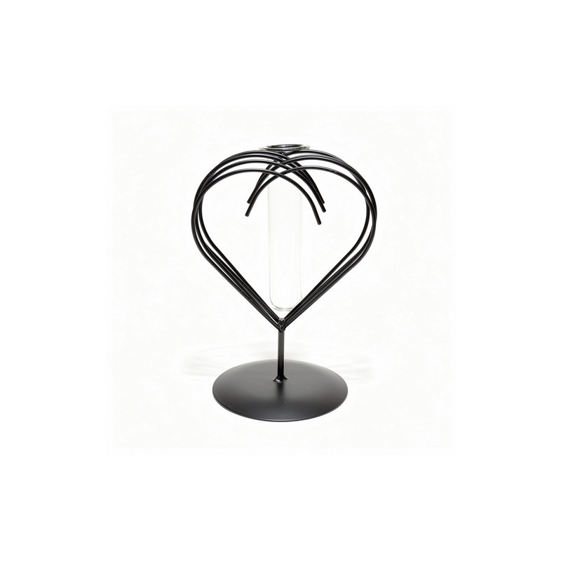 SOLIFLOR SUP.COEUR FER NOIR 16CM les 6P