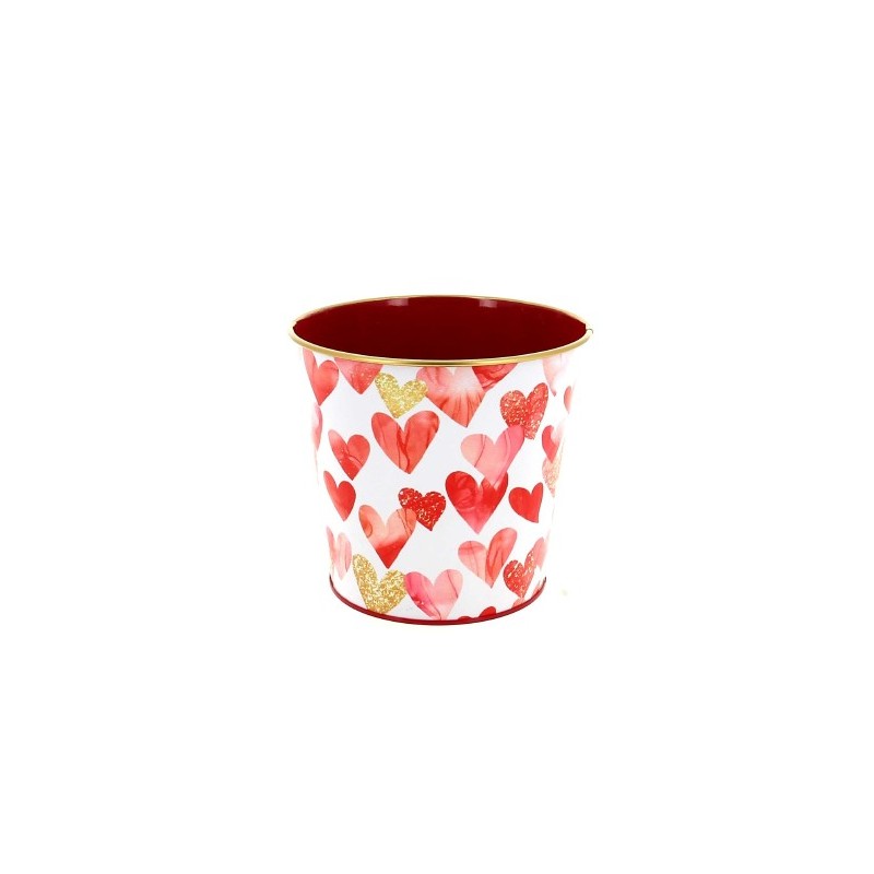 ZINC-C.POT BORD OR coeur 013.5 H12CM