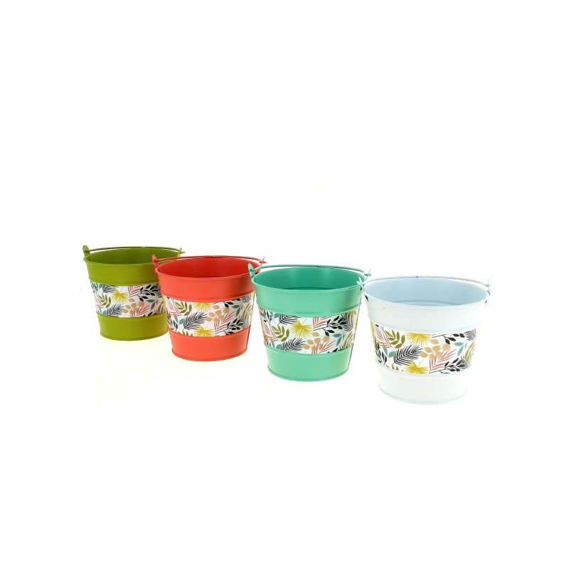ZINC-SEAU FLEURI 011.5 H09.5CM les 12P