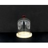 VERRE CLOCHE coeur rouge 010 H12CM