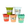 ZINC-SEAU FLEURI 013 H12.5CM les 12P
