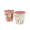 ZINC-POT FLEURS ROSE 013.5 H12CM les 12P