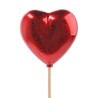 PIQUE COEUR ROUGE BRILLANT 6.5CM H50CM les 10P