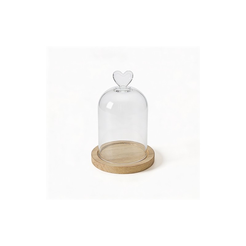 VERRE CLOCHE COEUR SUR BOIS 013 H19CM les 6P