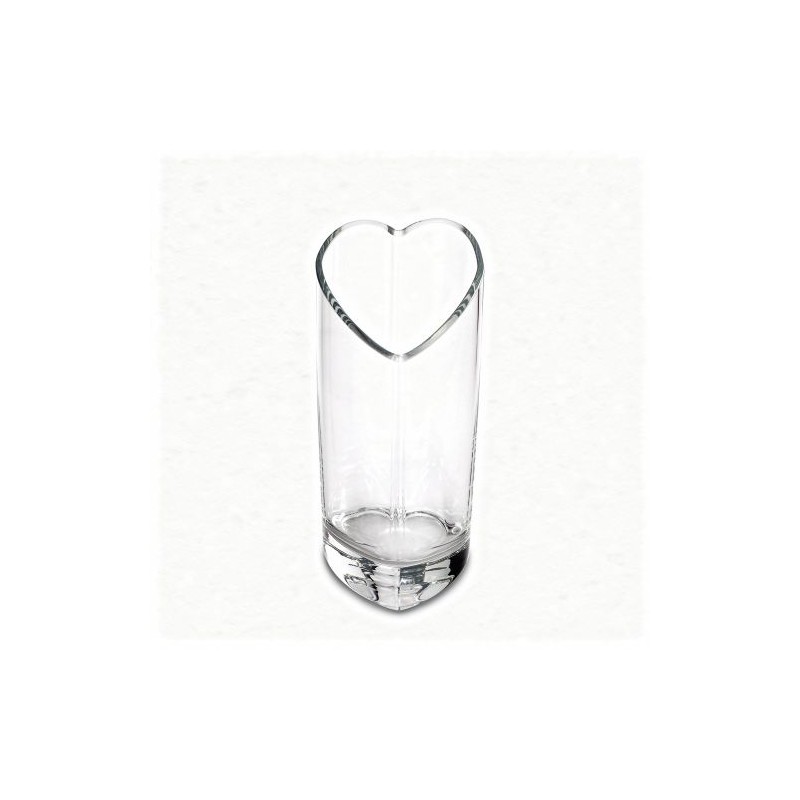 VERRE SOLIFLOR COEUR OBLIQUE H19CM pièce