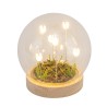 VERRE CLOCHE SUR SOCLE LED FLEURS H12.5CM O9.5 /4P