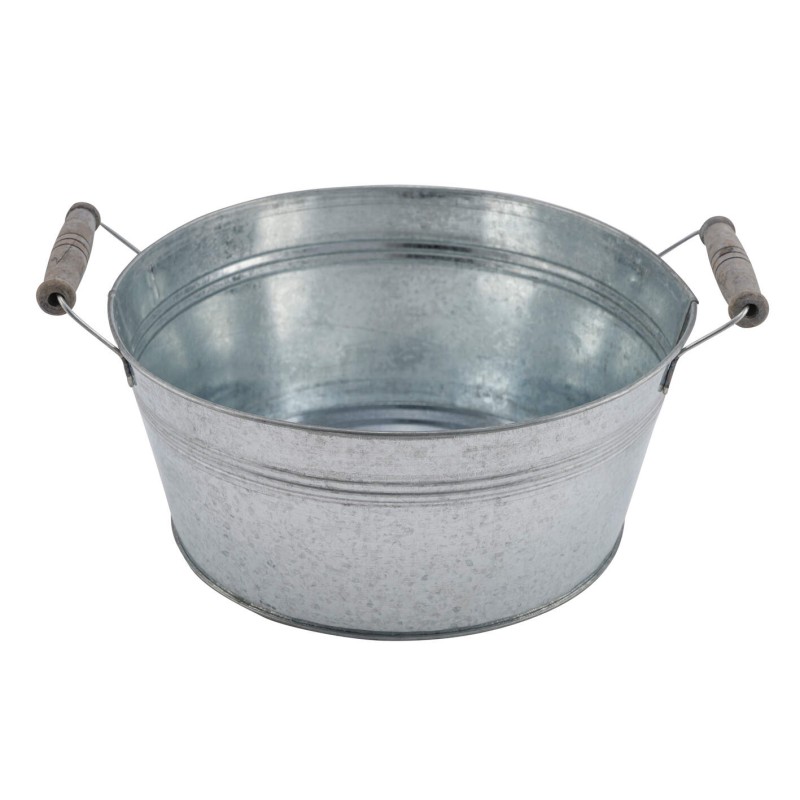 ZINC-BASSINE NATUREL + POIGNE O36CM /3P