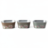 ZINC-JARDINIERE FLEURS ASSORT GRIS/MARRON L25.5CM /9P