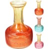 VERRE VASE COL BICOLORE ASSORT.les 6P