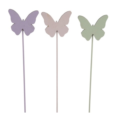 PAPILLON PIQUE BOIS O5CM  VIO/ROSE/VERT ASSORT/12P