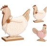 POULE BOIS ET FOURRURE H16CM les 2P