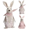 LAPIN TISSU ROSE H17CM les 2P