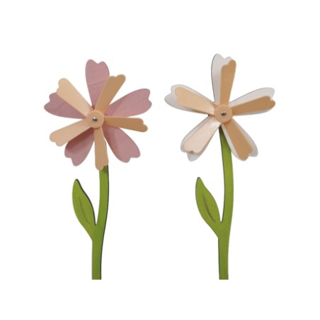 MOULIN A VENT FLEUR BOIS H37.5 O13CM /8P