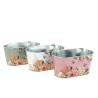 ZINC-JARD."fleurs et papillon" 19.5x11.5 les 6P