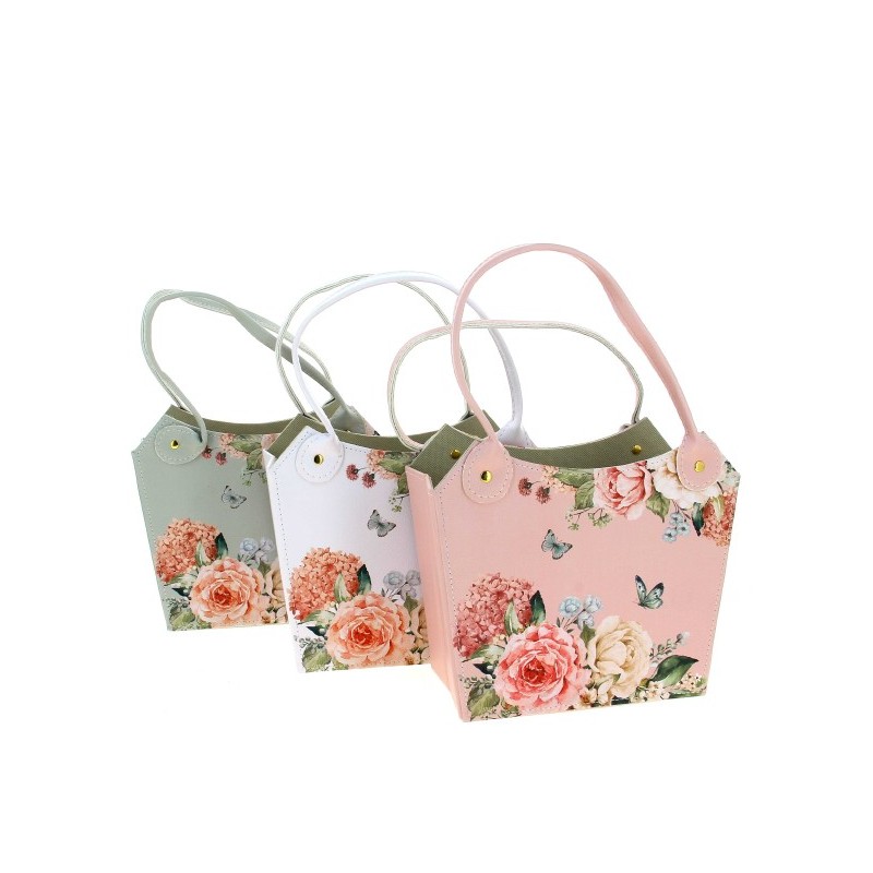 SAC CUIR "fleurs et papillon" 235x11 les 6P