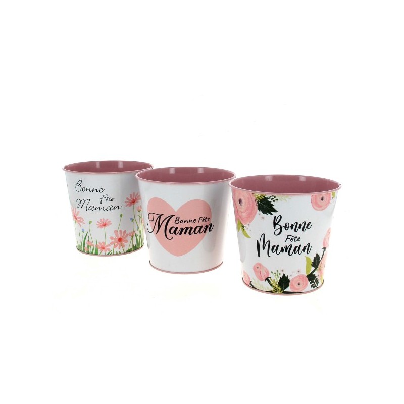 ZINC-POT Bonne Fête Maman 017 H16CM les 12P