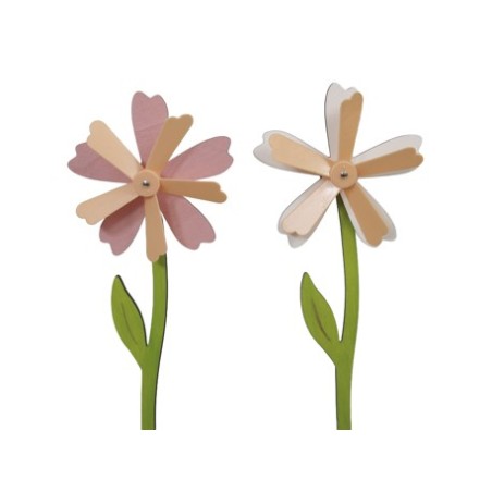 MOULIN A VENT FLEUR BOIS H37.5 O13CM /8P